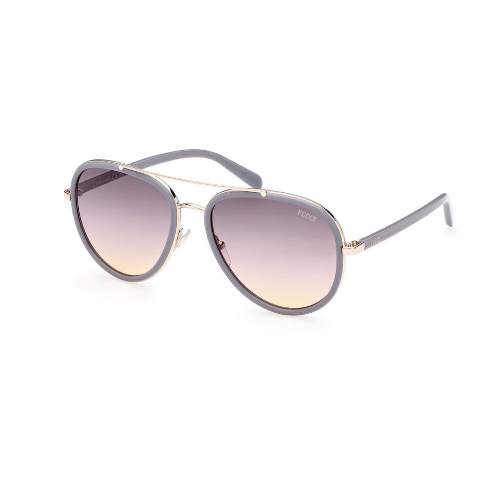 NEW Authentic Emilio Pucci EP0185 Grey Gradient Pilot sunglasses
